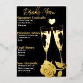 Romantisch Goudverijdelde Cocktail Party Bar Menu (Voorkant)