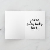ROMANTISCH, grappig LUCKY OM JULLIE KAARTEN TE GEV (Binnen)