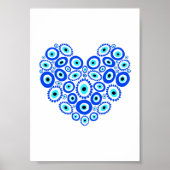 Romantisch Grieks oog symbolisch hart Poster (Voorkant)