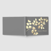 Romantisch grijs gouden bladeren bruiloft gastenbo gastenboek (Volledig)