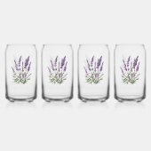 Romantisch Grijs Paarse Lavendel Bloemen Blikvorm Glas (Achterkant)