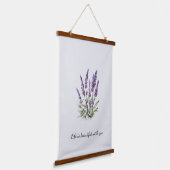 Romantisch Grijs Paarse Lavendel Bloemen Hangend Wandkleed (Gebogen)