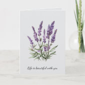 Romantisch Grijs Paarse Lavendel Floral Vrijgezell Kaart (Voorkant)