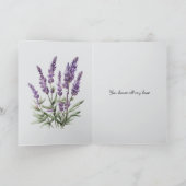 Romantisch Grijs Paarse Lavendel Floral Vrijgezell Kaart (Binnen)