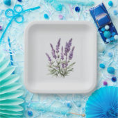 Romantisch Grijs Paarse Lavendel Floral Vrijgezell Papieren Bordje (Feest)