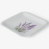 Romantisch Grijs Paarse Lavendel Floral Vrijgezell Papieren Bordje (Gebogen)