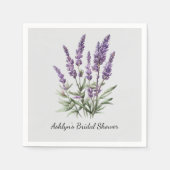 Romantisch Grijs Paarse Lavendel Floral Vrijgezell Servet (Voorkant)