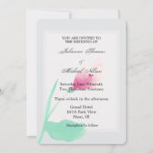 Romantisch Grijs Roze Bloemen Huwelijk Kaart (Voorkant)