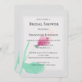 Romantisch Grijs Roze Bloemen Vrijgezellenfeest Kaart (Voorkant / Achterkant)