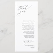 Romantisch Grijs Script Plaats instelling Dank u k Programmakaart (Voorkant)