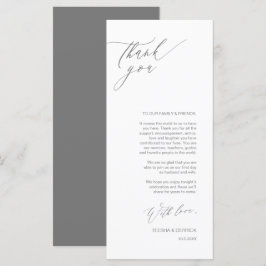 Romantisch Grijs Script Plaats instelling Dank u k Programmakaart