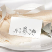 Romantisch grillig Hand getekend Plaatskaartje