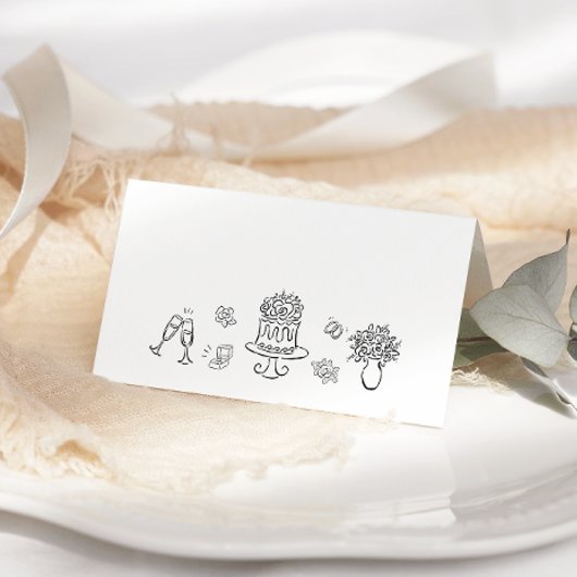 Romantisch grillig Hand getekend Plaatskaartje