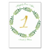 Romantisch Groen Bladeren - Trouwtafel kaart 1 rin (Voorkant)