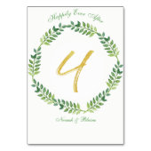 Romantisch Groen Bladeren - Trouwtafel kaart 1 rin (Voorkant)