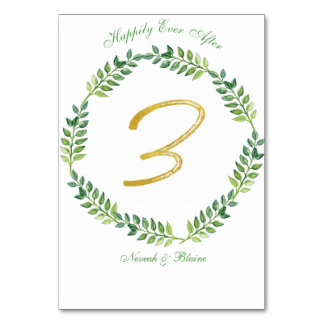 Romantisch Groen Bladeren - Trouwtafel kaart 3 rin