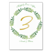 Romantisch Groen Bladeren - Trouwtafel kaart 3 rin (Voorkant)