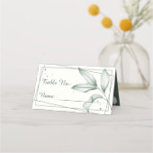 Romantisch Groen Bladeren Trouwtafel No. Plaats ka Plaatskaartje (Achterkant)