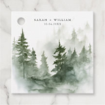 Romantisch groen bos bruiloft Favor Labels