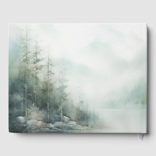 Romantisch groen bos Bruiloft Gastenboek (Achterkant)