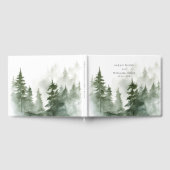 Romantisch groen bos Bruiloft Gastenboek (Volledig)