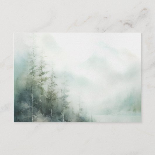 Romantisch groen bos Bruiloft RSVP Kaart (Achterkant)