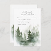 Romantisch groen bos Bruiloft RSVP Kaart (Voorkant / Achterkant)