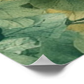 Romantisch groen botanisch bloeipatroon poster (Hoek)