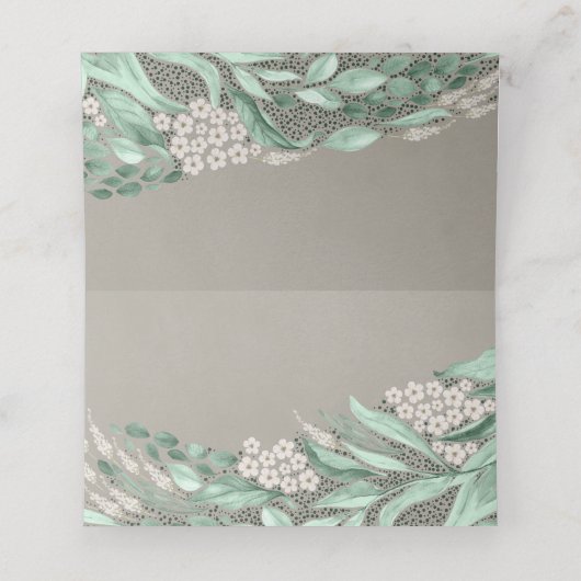 Romantisch groen bruiloft | Speciale partij Plaatskaartje (Binnenkant ongevouwen)