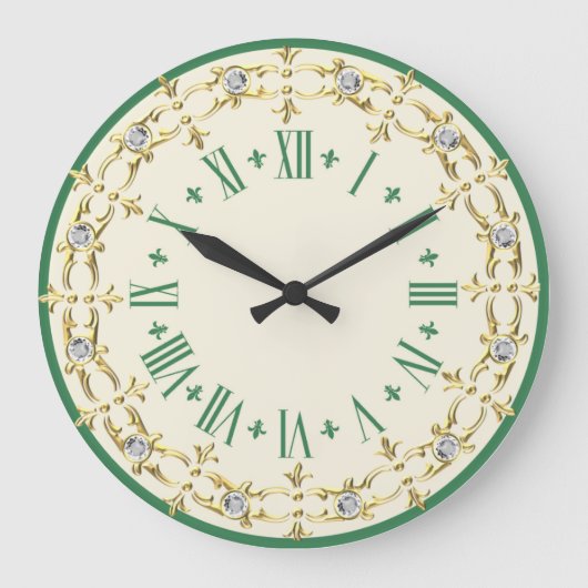 Romantisch groen decoratief grote klok (Voorkant)