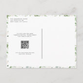 Romantisch groen en bloemen QR Code bruiloft Uitnodiging Briefkaart (Achterkant)