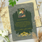 Romantisch Groen en Goud  Bloemenstijl Bedankkaart