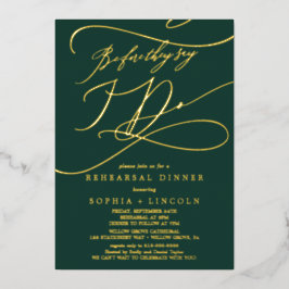Romantisch groen en goud folie voor ik repeteer vo folie uitnodiging