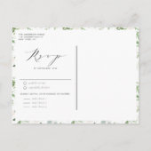 Romantisch groen en witte bloemen bruiloft uitnodiging briefkaart (Achterkant)