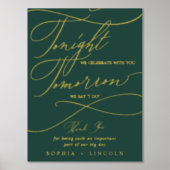 Romantisch groen goud folie morgen doe ik repetiti folie afdrukken (Voorkant)