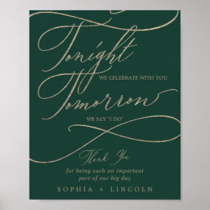 Romantisch groen goud morgen doe ik repetitiediner poster