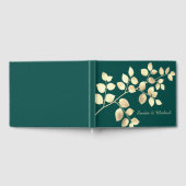 Romantisch groen gouden bladeren bruiloft gastenbo gastenboek (Volledig)