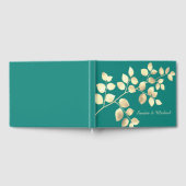 Romantisch groen gouden bladeren bruiloft gastenbo gastenboek (Volledig)