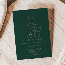 Romantisch groen kalligrafie monogram bruiloft
