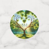 Romantisch Groen Monogram Voeg Foto Huwelijk Confe Confetti (Kleine voorkant)