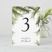 Romantisch groen tropisch | Tafelnummerkaarten Kaart (Staand voorkant)