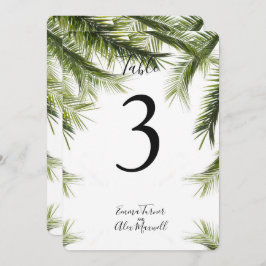 Romantisch groen Tropisch | Tafelnummerkaartjes Kaart