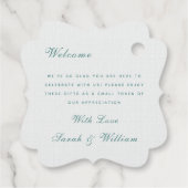 Romantisch groen winterbos bruiloft gunst Labels (Achterkant)