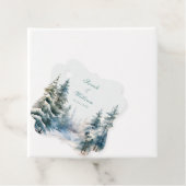 Romantisch groen winterbos bruiloft gunst Labels (In situ)