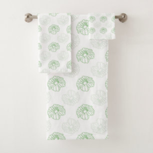 Romantisch groen, wit, Latijns flessenpatroon Bad Handdoek