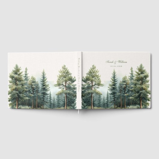 Romantisch groen zomerbos bruiloft gastenboek (Volledig)