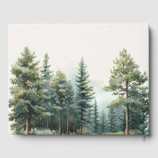 Romantisch groen zomerbos bruiloft gastenboek (Achterkant)