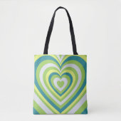 Romantisch Groene Hart Whimsical Valentijn's Day Tote Bag (Voorkant)