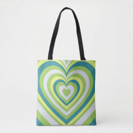 Romantisch Groene Hart Whimsical Valentijn's Day Tote Bag