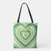 Romantisch Groene Hart Whimsical Valentijn's Day Tote Bag (Achterkant)